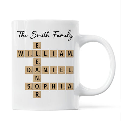 Custom Text Create Your Own Crossword Puzzle Gift For Family Friends Personalized Mug