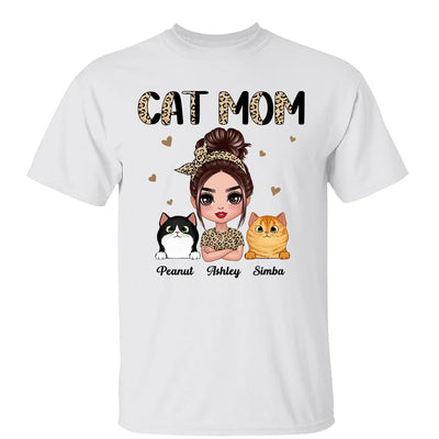 Half Leopard Cat Mom Doll Woman Gift For Cats Lovers Personalized Shirt