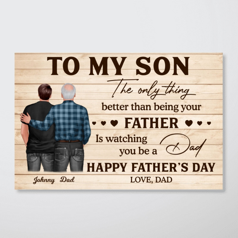 To My Son From Dad Mom Happy Father's Day Personalized Poster, Heartfelt 2025 Father's Day Gift For Son