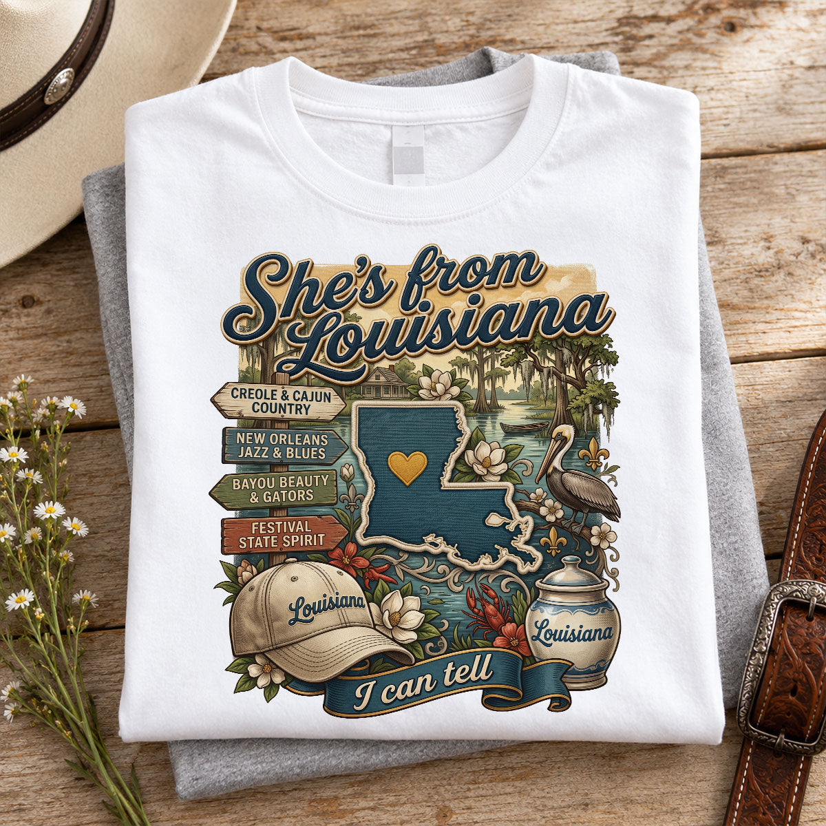 She's from the State I Can Tell - Personalized Shirt - Small Town Proud Shirt