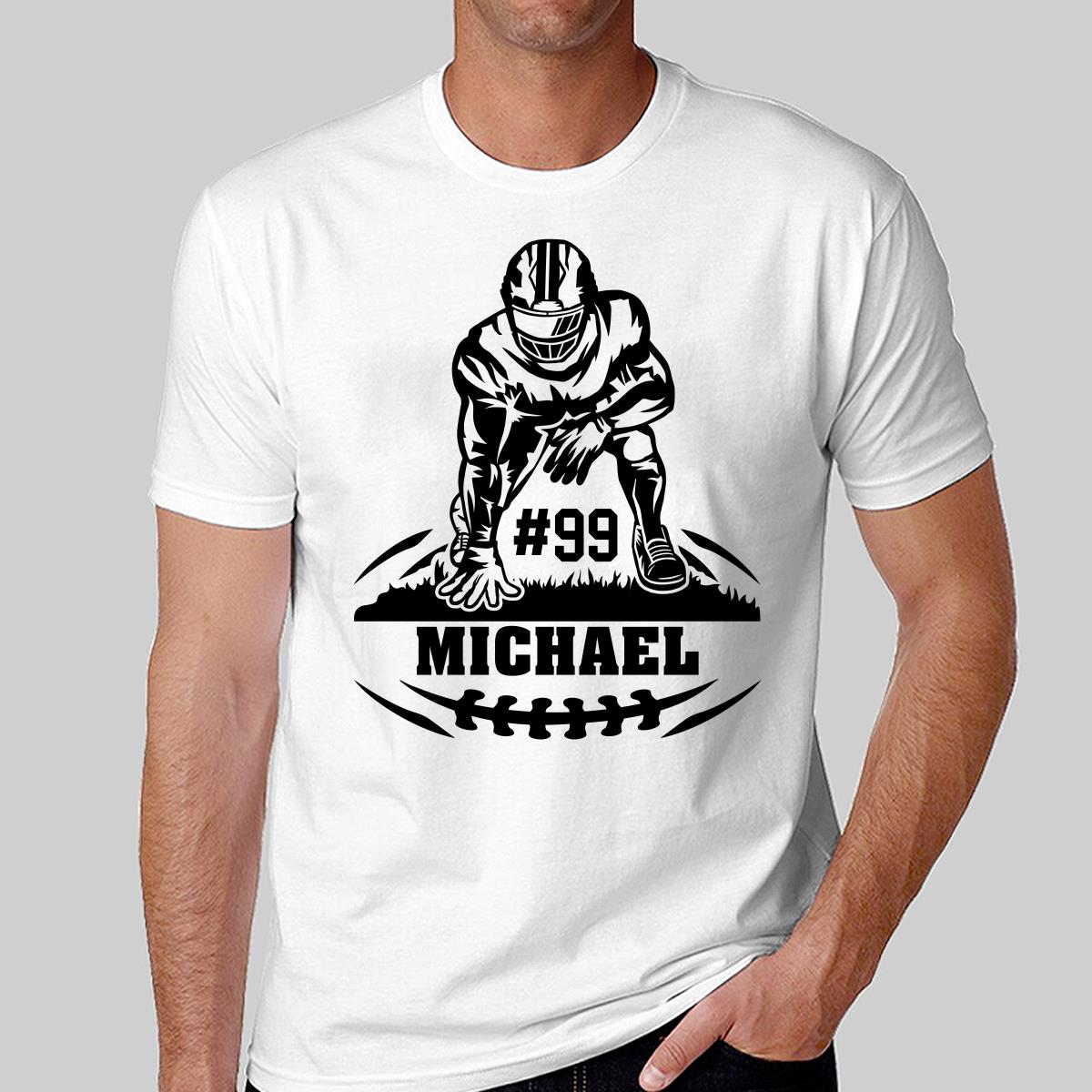 Football Player Standing On The Ground Football Season Matching Personalized Shirt