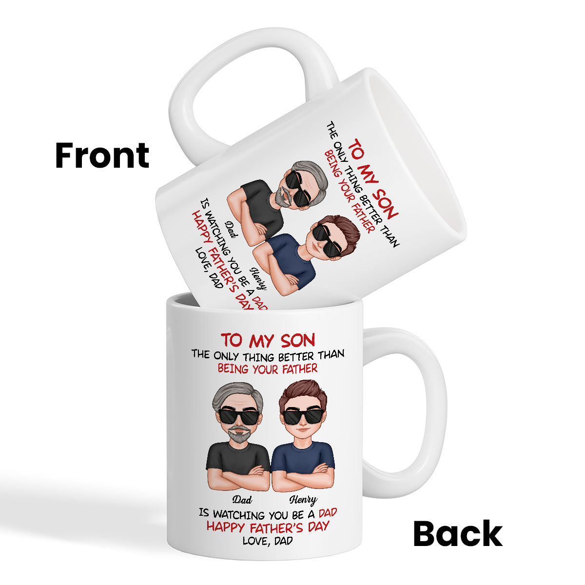 To My Son From Dad Happy Father‘s Day Personalized Mug