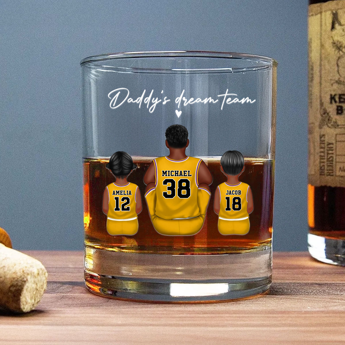 Basketball Dream Team Personalized Wine Glass Thoughtful Gift for Dad and Home Decor