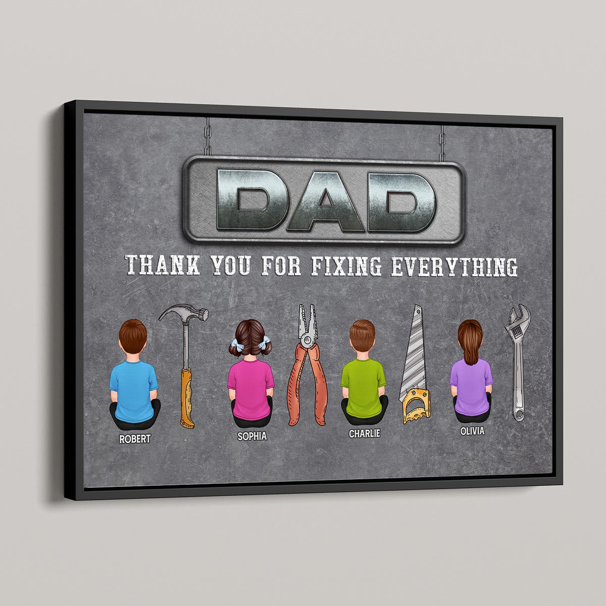 Dad Thank You For Fixing Everything Personalized Horizontal Poster