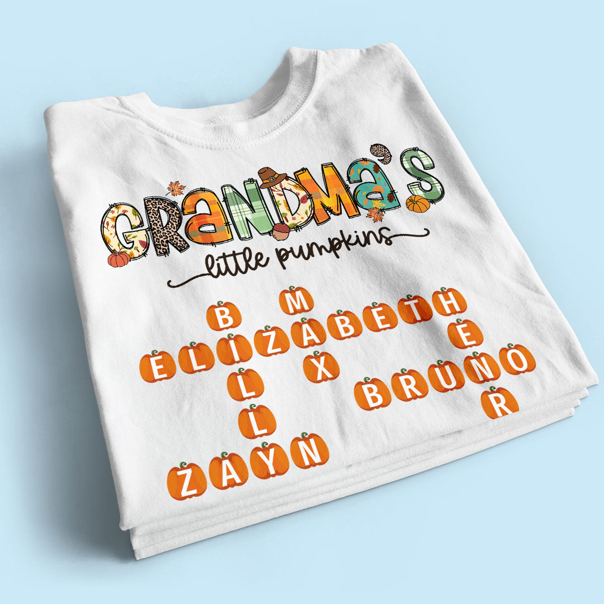 Grandma's Little Pumpkins Fall Season Personalized Shirt