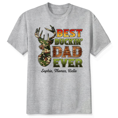 Best Buckin‘ Dad Hunting Camouflage Personalized Shirt