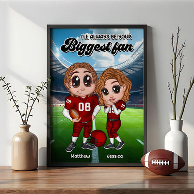 American Football Couple Y2K Style Personalized Poster,  Gift For Couples