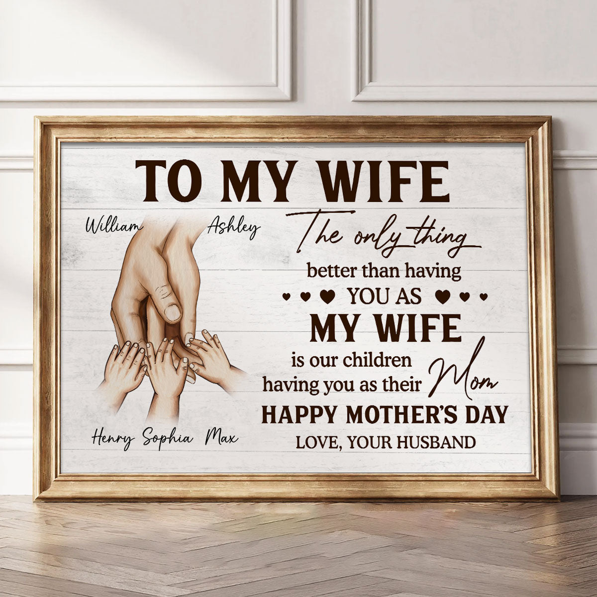 Family Holding Hands The Only Thing Better Than Having You As My Wife - Personalized Poster - Mother's Day Gift For Wife