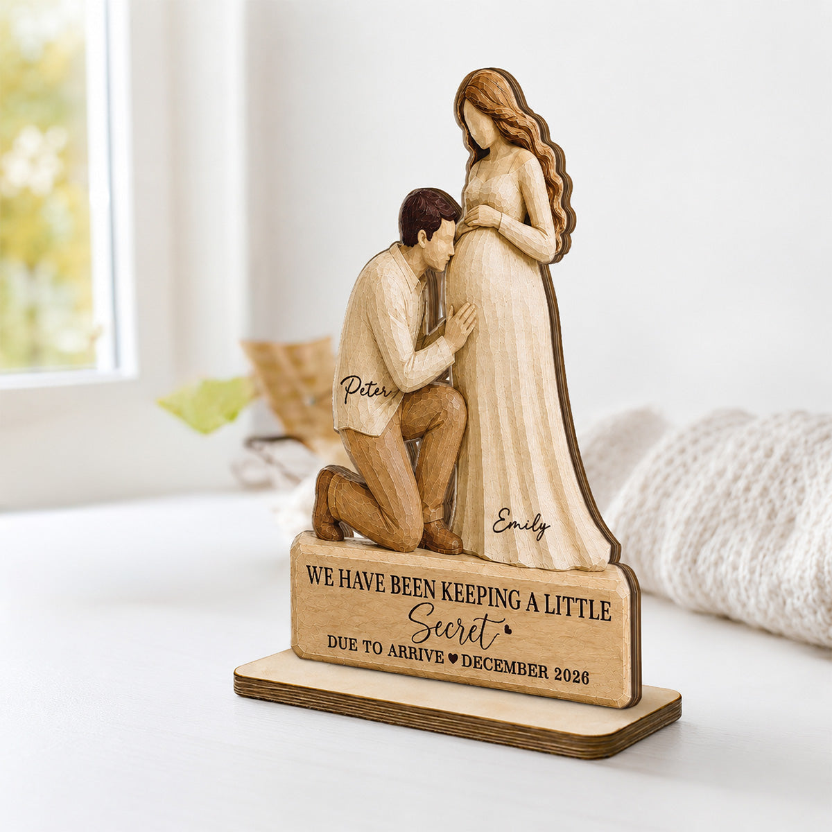 Tiny Miracle On The Way 2D Flat Printed - Personalized 2-Layered Wooden Plaque - Sentimental Keepsake For Expecting Parents