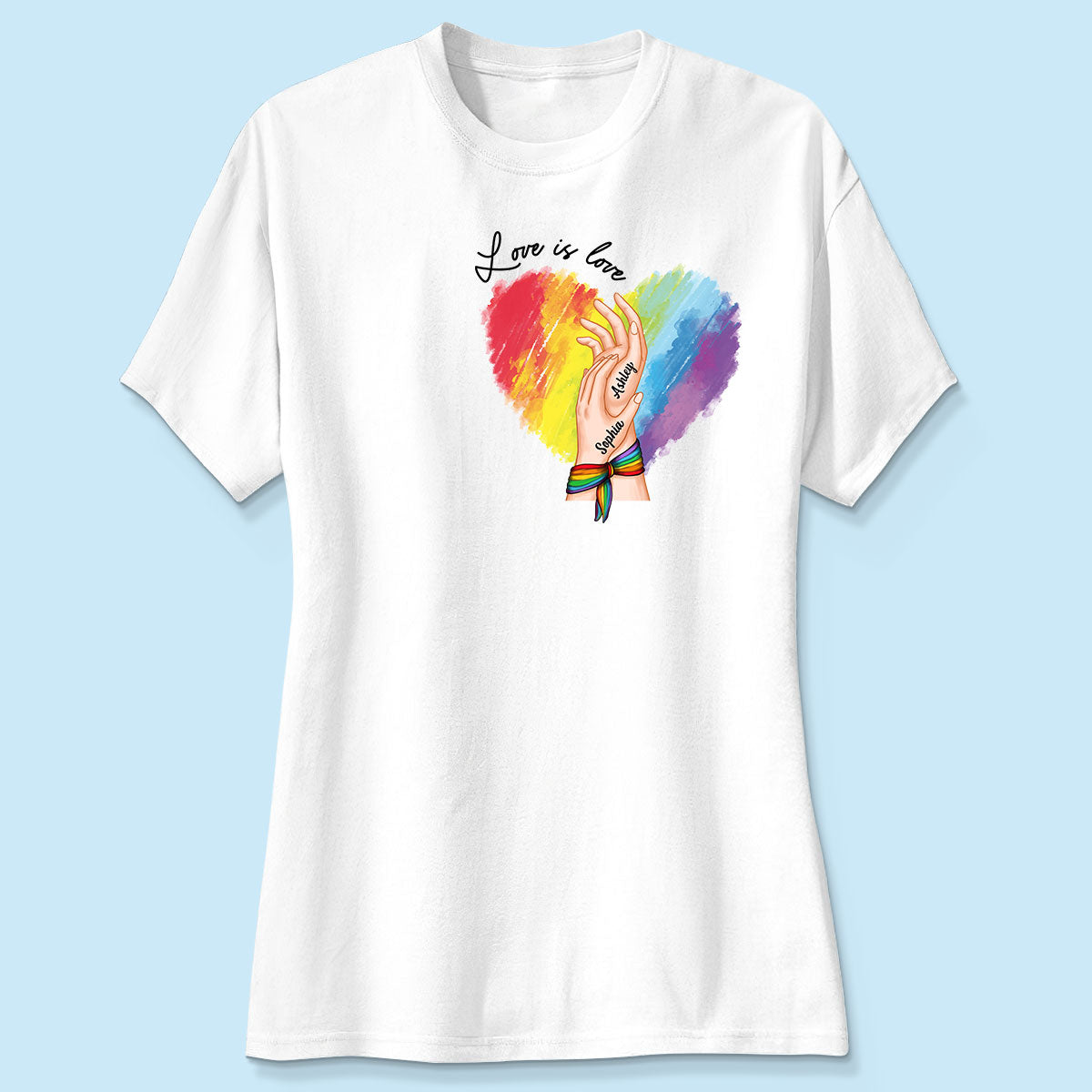 Love Is Love LGBTQ+ Hand In Hand Personalized Shirt