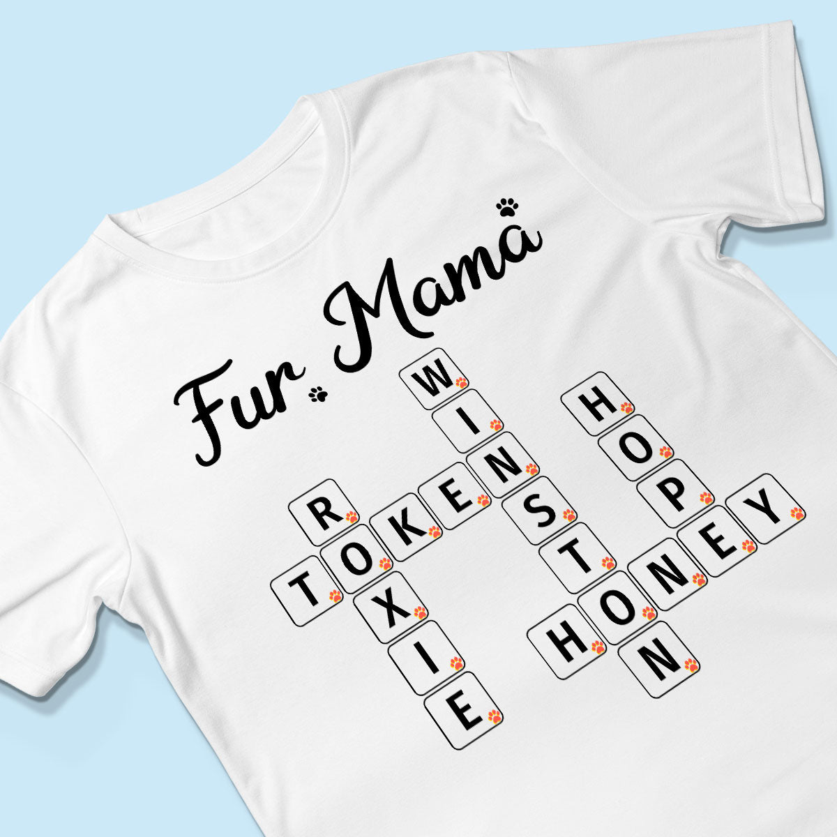 Cat Mom Dog Mom Fur Mama Unique Crossword Puzzle Personalized Shirt
