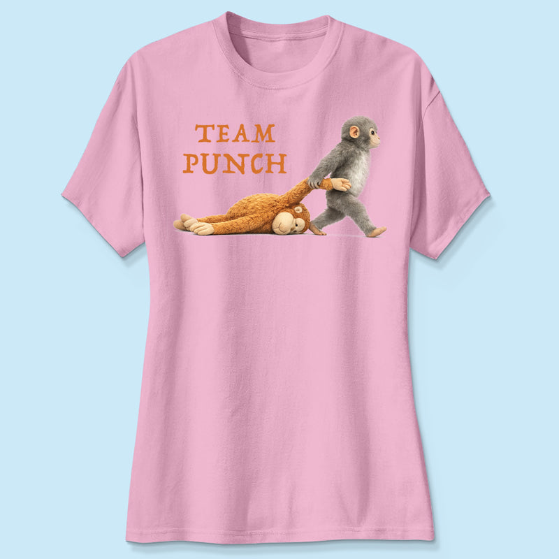 Team Punch Monkey Graphic Shirt, Viral Baby Monkey, Animal Lover Gift
