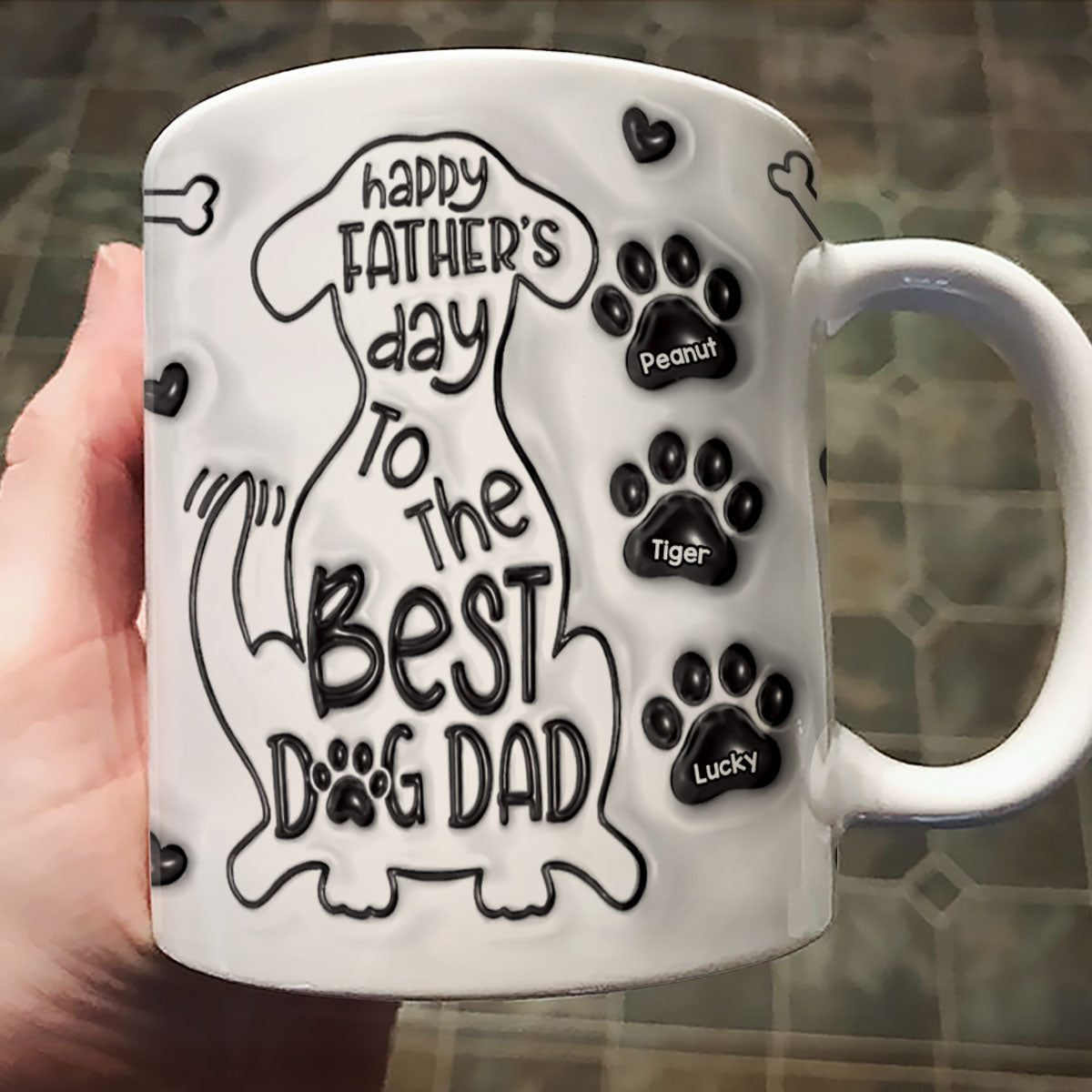 Happy Father Day To The Best Dog Dad Personalized 3D Inflated Printed Mug