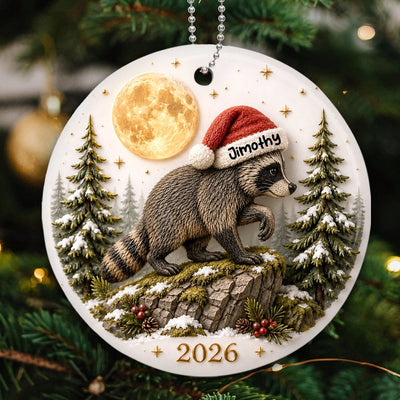 Loveable Viral Jimothy Raccoon Ceramic Ornament - Trending 2026 Keep Sake