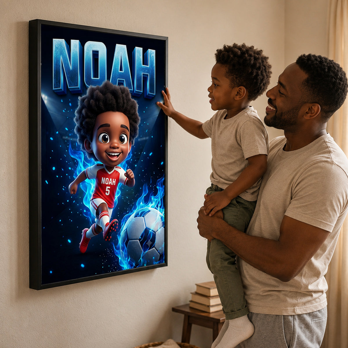 Custom Soccer Portrait from Photo - Personalized Poster - Soccer Player Gift, Boys Girls Room Decor