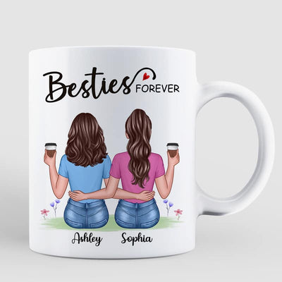 Besties Forever Besties Sisters Back View Personalized Mug