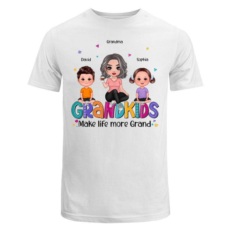 Grandma Grandkids Make Life Grand Sitting On Word Personalized Shirt