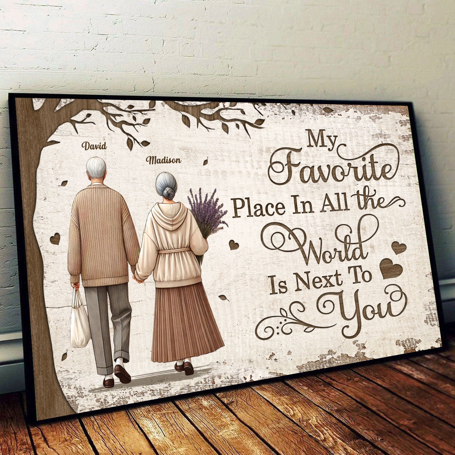 Favorite Place In The World Old Couple Personalized Poster, Gift For Him, For Her