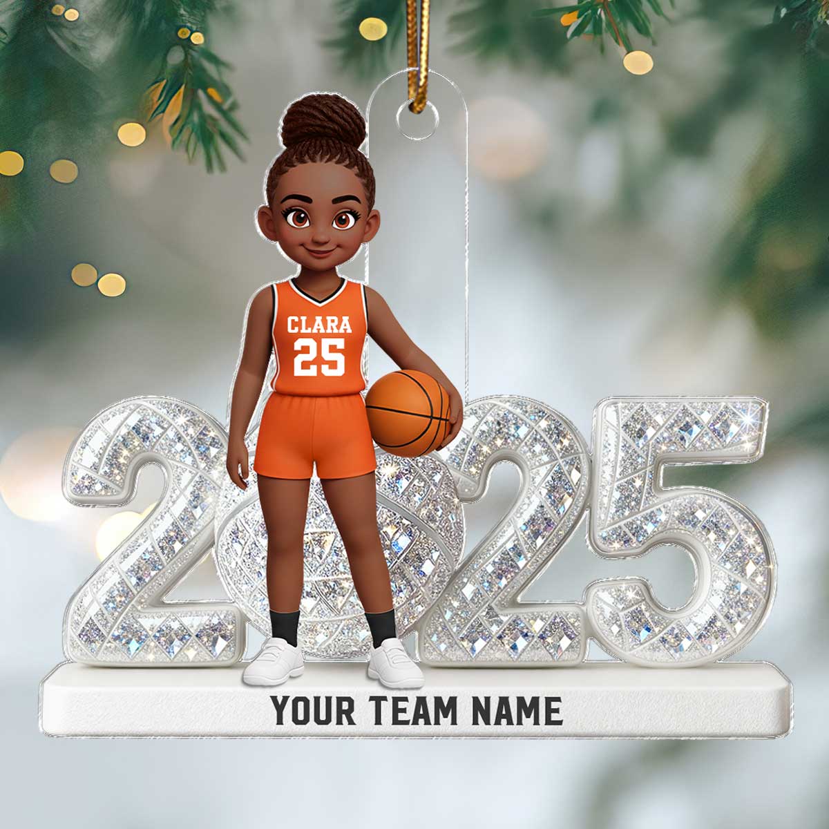 3D Shining Effect Christmas Basketball Player - Personalized Acrylic Ornament - Christmas Gift For Basketball Players