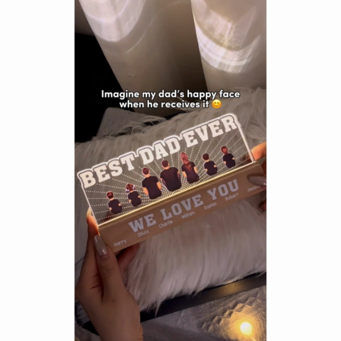 Best Dad Ever We Love You Personalized Acrylic LED Night Light, Father's Day Gift For Dad, Husband