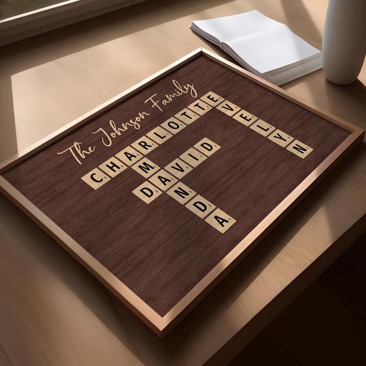 Family Crossword Puzzle Art Created In A Moment, Treasured Forever - Personalized Poster