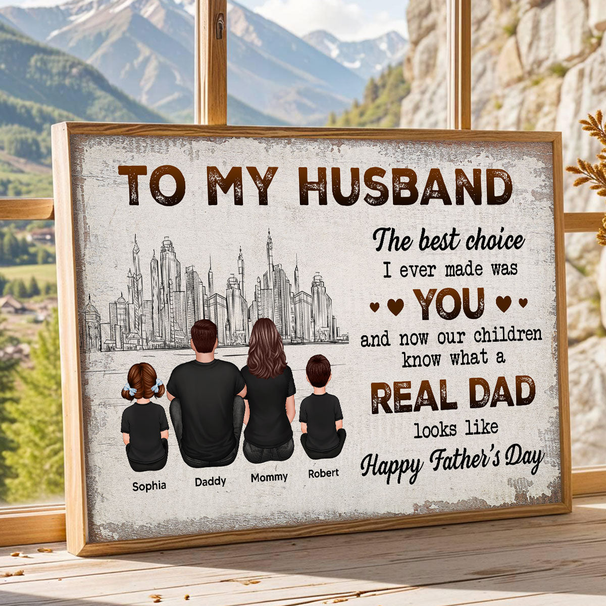 To My Husband Our Children Knows What A Real Dad Looks Like Personalized Poster, Gift For Bonus Dad