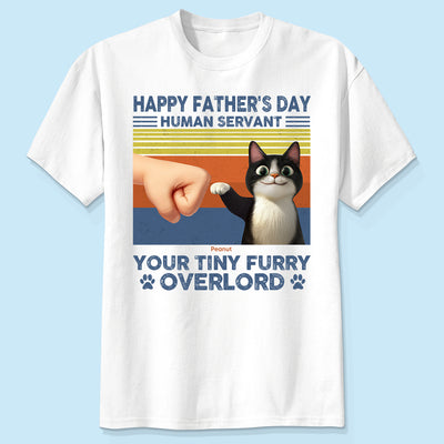 Happy Father's Day Human Servant Cat Dad, Funny Cute Cartoon Cats Personalized Shirt