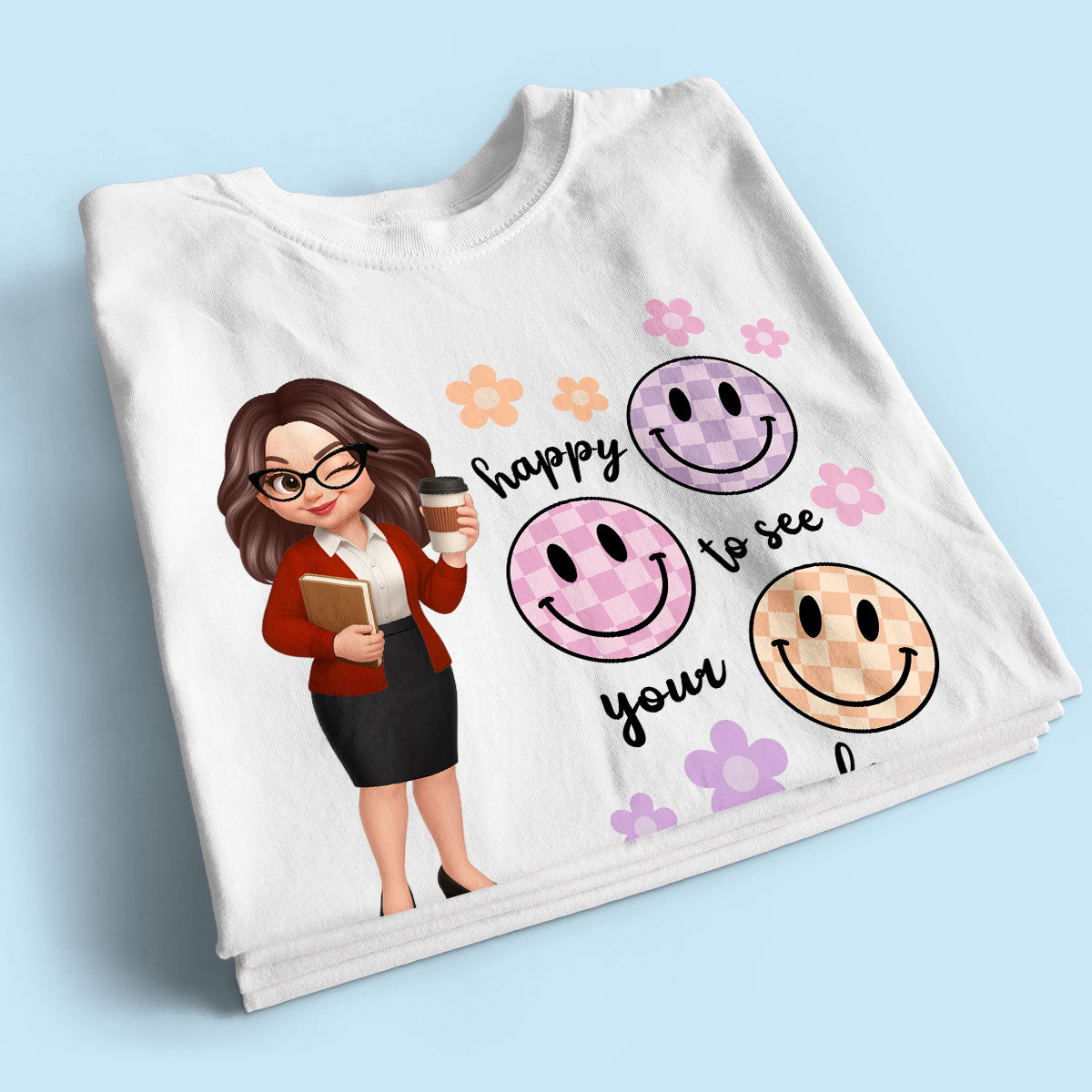 Happy To See Your Face Smiley Face Persomalized Shirt, Back To School Shirt For Teachers