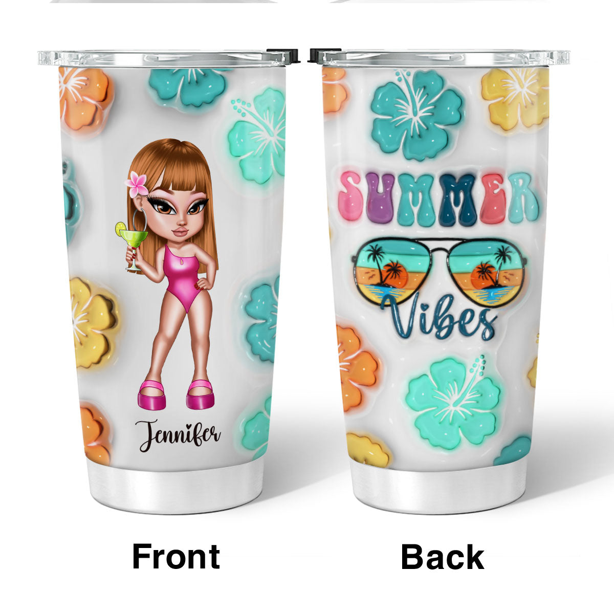 Summer Vibe Y2K Girl Retro Style Personalized Tumbler
