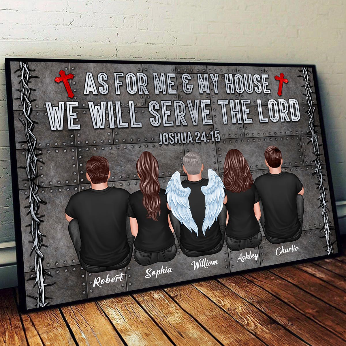We Will Serve The Lord Gift For Christian Family Personalized Poster