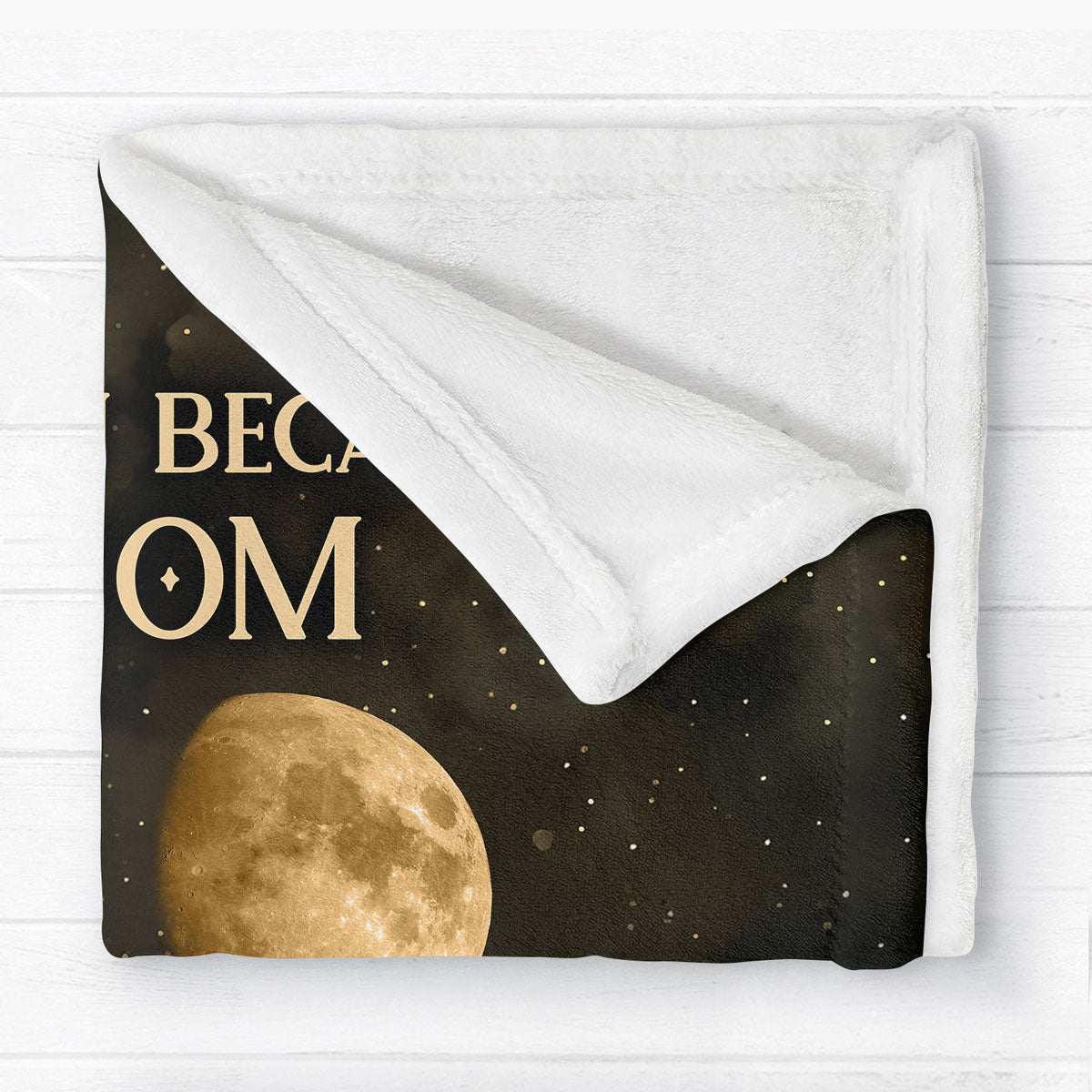 Vintage Flowers The Day You Become Mom Grandma Custom Birth Moon Phase Personalized Fleece Blanket