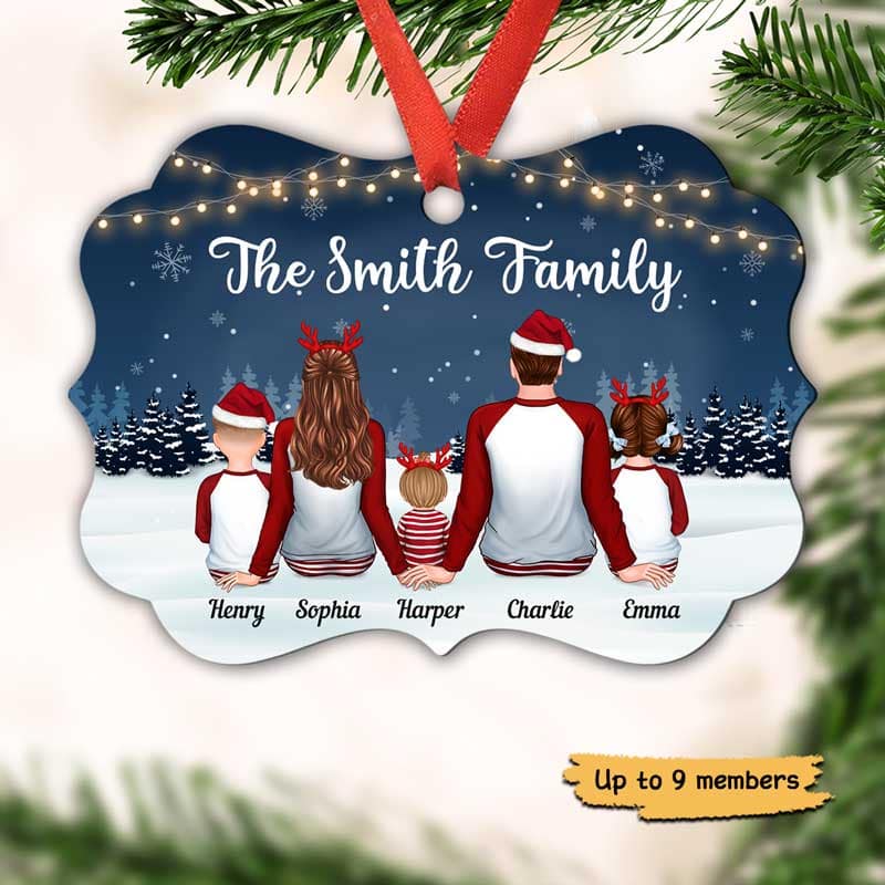 Christmas Night Light Pajama Family Personalized Christmas Ornament