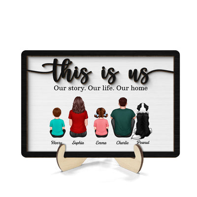 This Is Us Our Story Our Life Our Home Family Home Decor Personalized 2-Layer Wooden Plaque