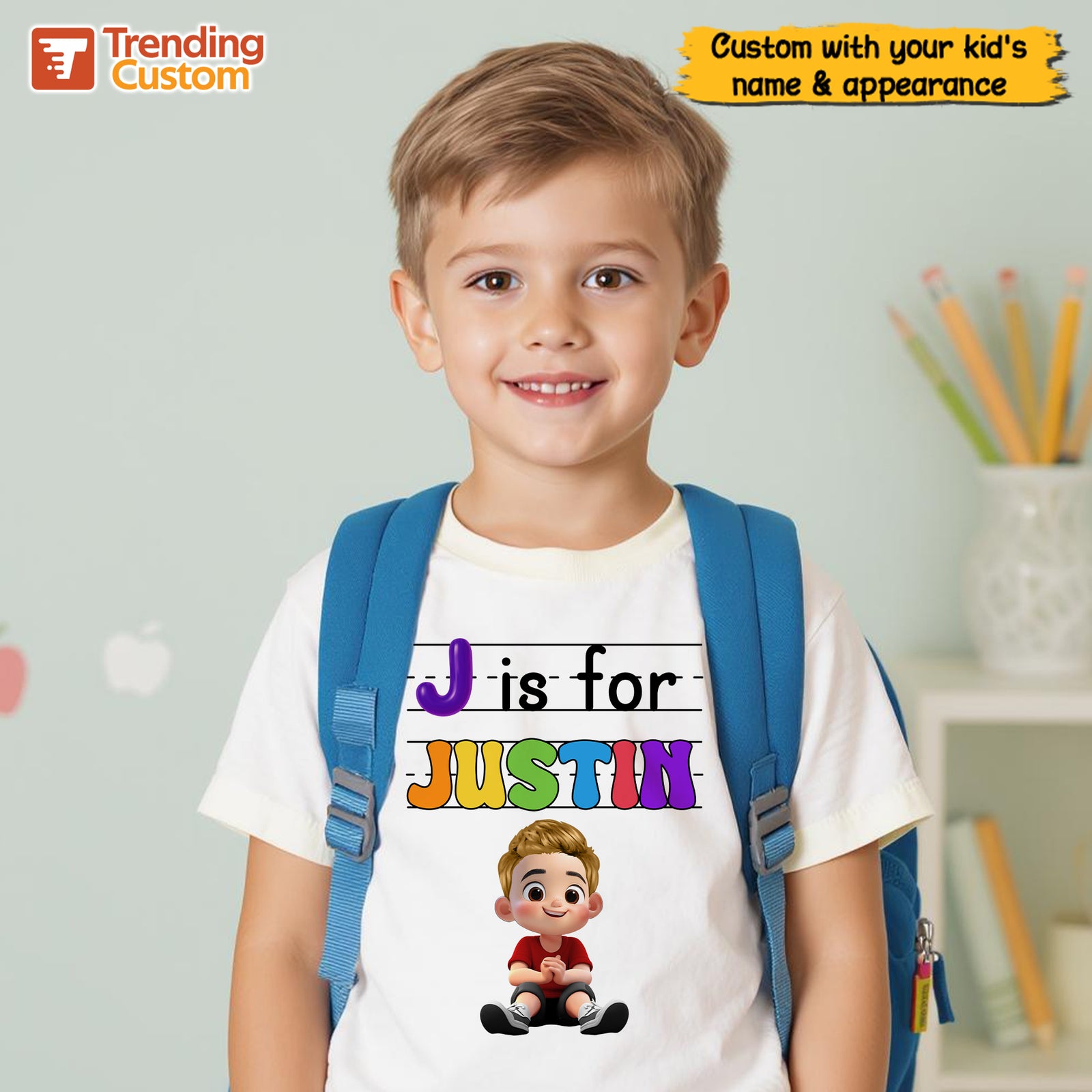 Custom Kids Name Back To School Personalized Shirt, Toddler First Day of School Tee Kindergarten Shirt With Name, First Day School Outfit