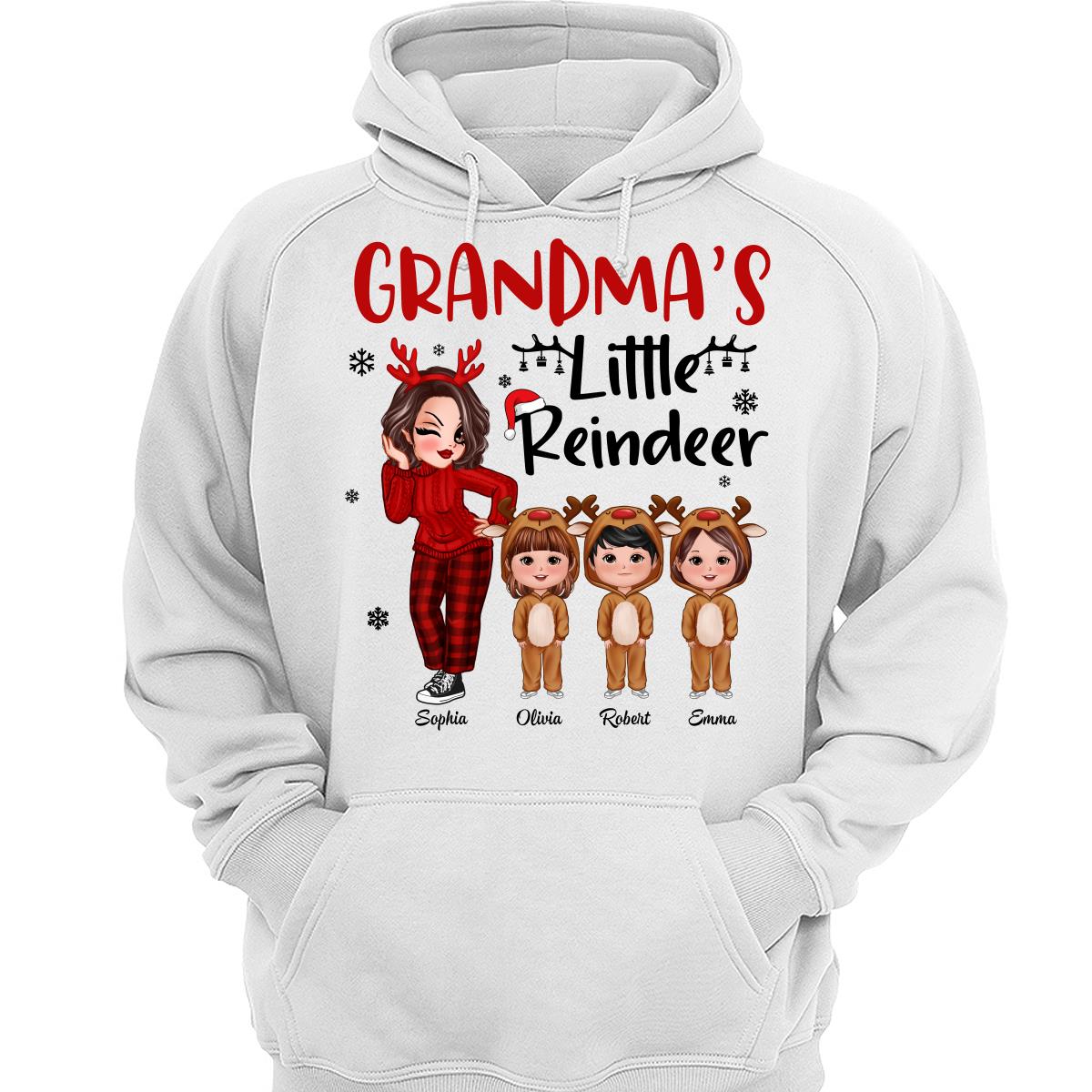 Christmas Pretty Grandma‘s Little Reindeer Doll Kids Personalized Shirt