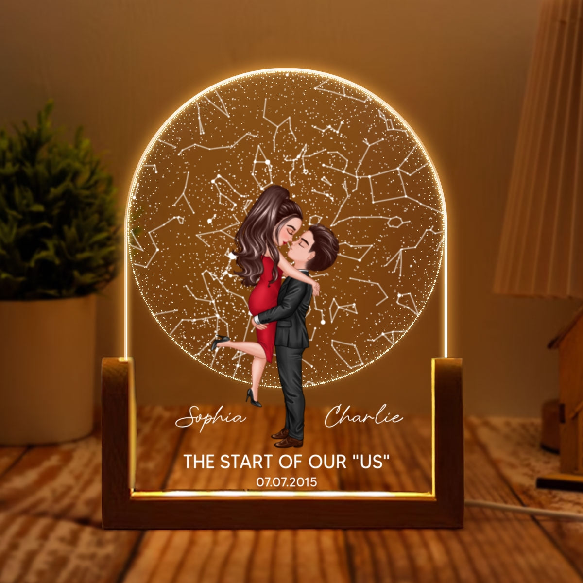 Custom Star Map by Date, Personalized Constellation Map, Star Map LED Night Light, Gifts for Couples, Engagement Gifts, Anniversary Gift for Her