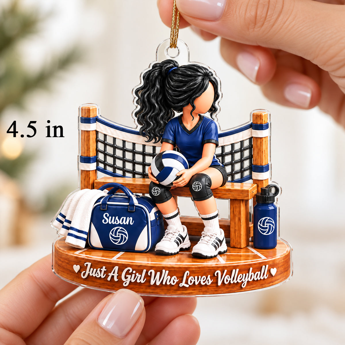 Just a Girl Who Loves Volleyball - Personalized Acrylic Ornament - Christmas Gift for Daughter, Granddaughter
