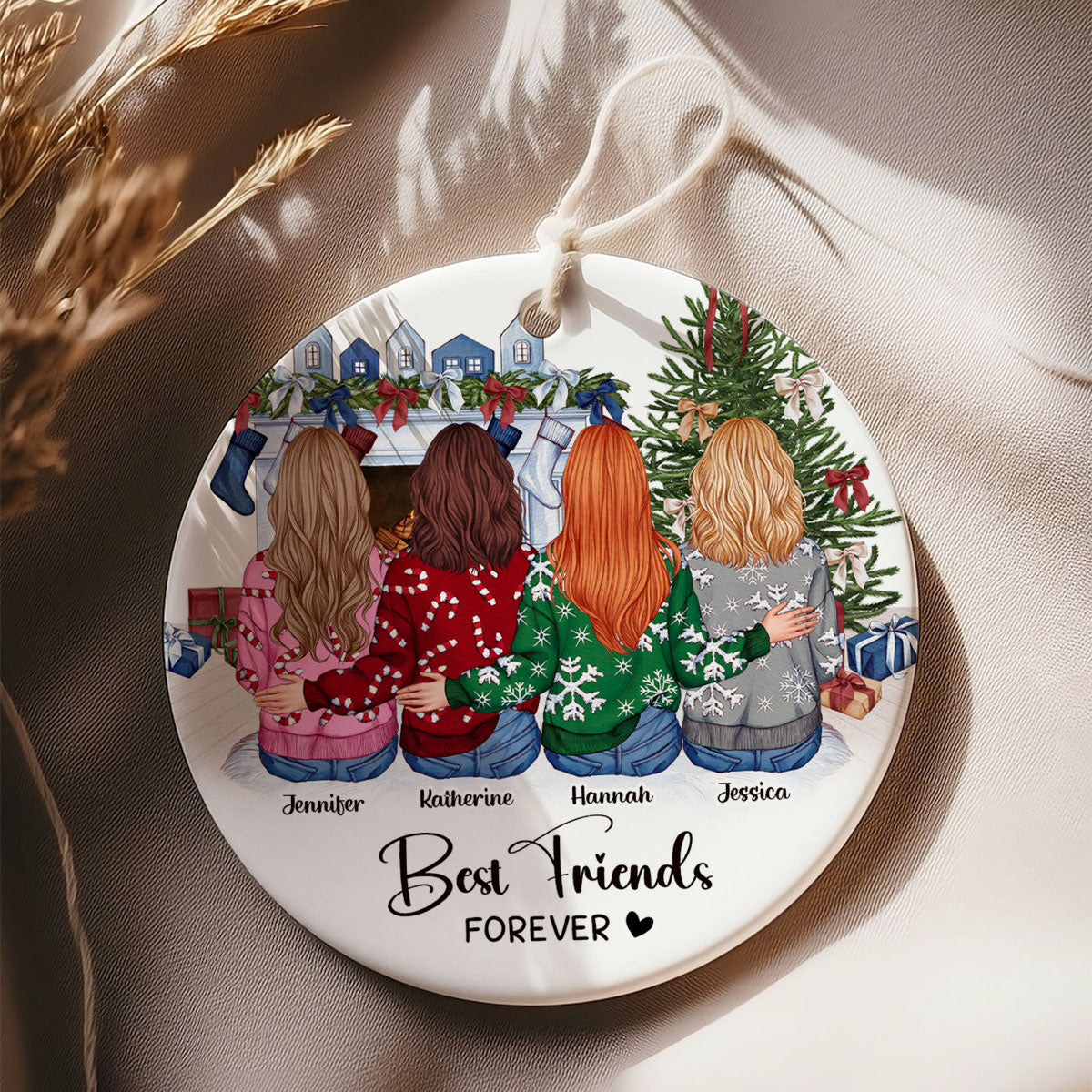 Personalized Best Friends Ornament Gift, Personalized Friendship Gift, Soul Sister Christmas Gift for Best Friend, Long Distance Friendship Gift