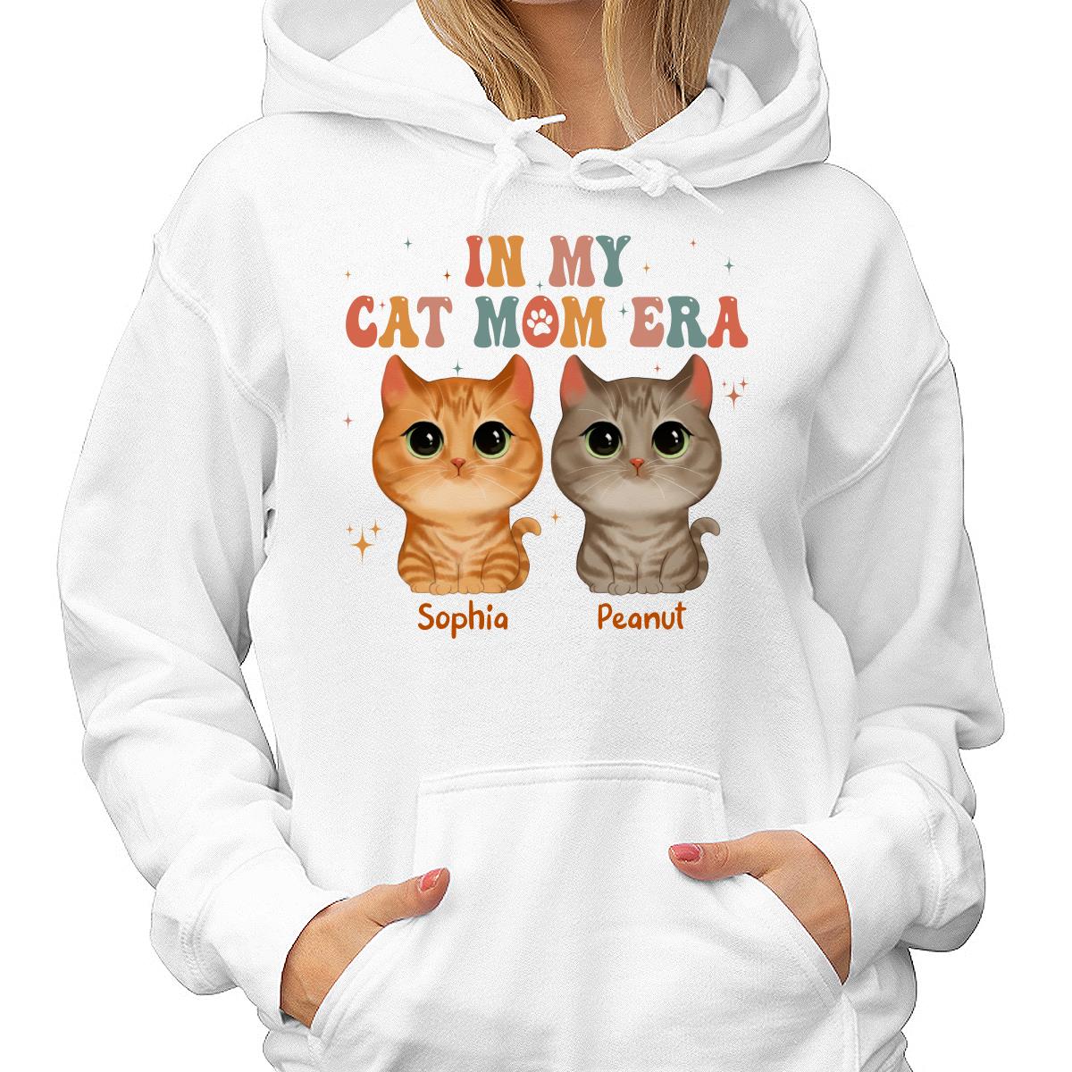 In My Cat Mom Era Cute Watercolor Cats Personalized Shirt