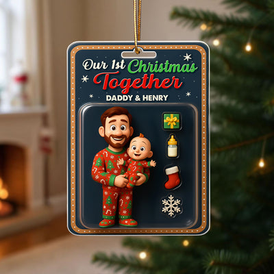 Our 1st Christmas Together Daddy & Baby Personalized Acrylic Ornament, 2025 Thoughtful Christmas Gift for New Dad