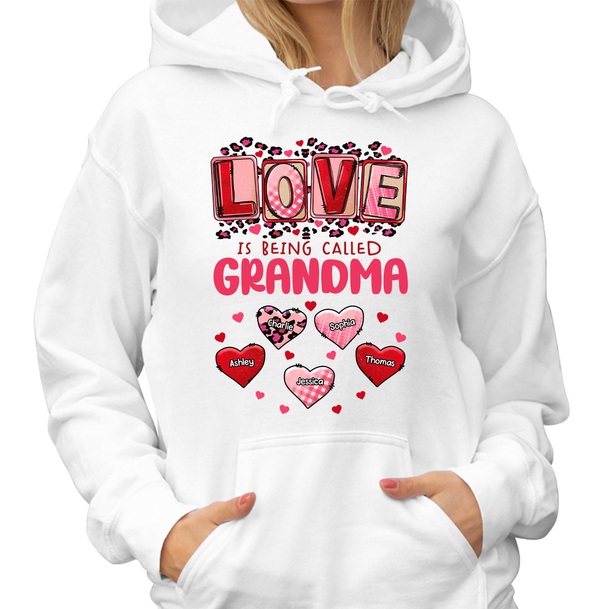 Pink Red Leopard Grandma Mom Love Is Being Called Personalized Shirt