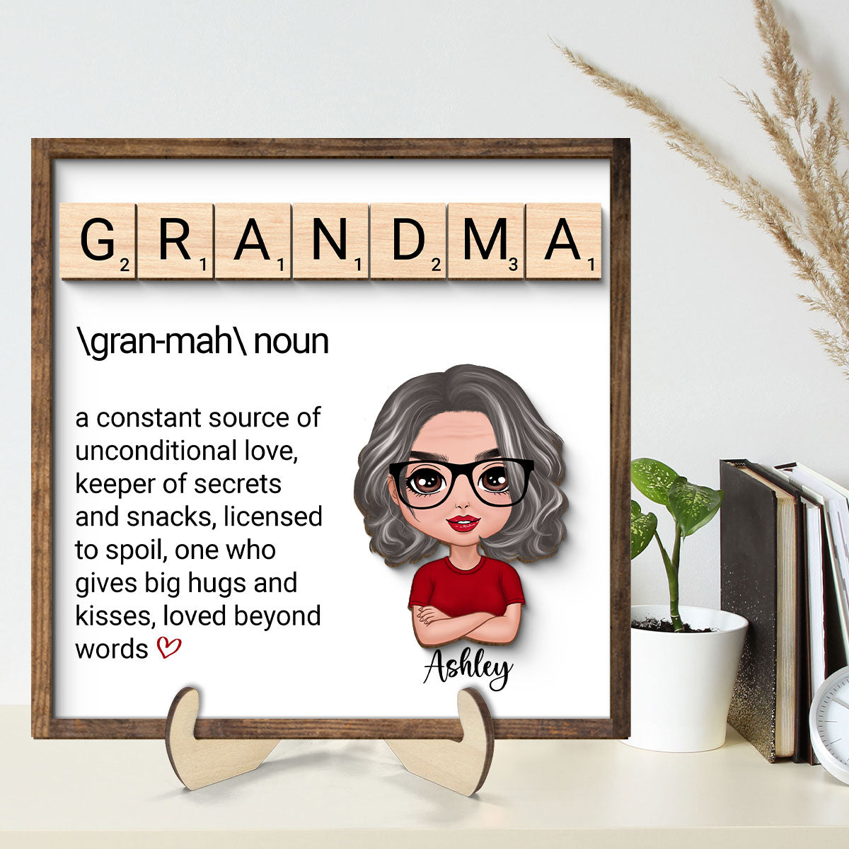 Grandma Definition Personalized 2-Layer Wooden Plaque
