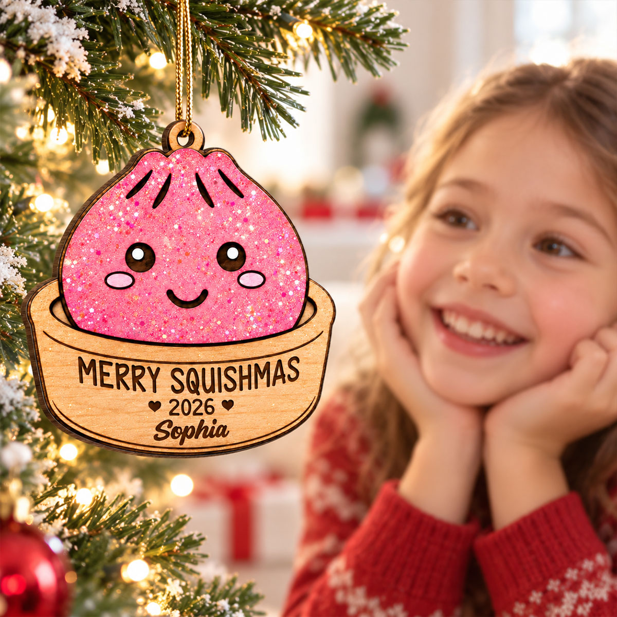 The Year Of Squishy 2026 - Personalized Wooden Ornament - Funny Viral Squishy Christmas Gift For Kids, Teen