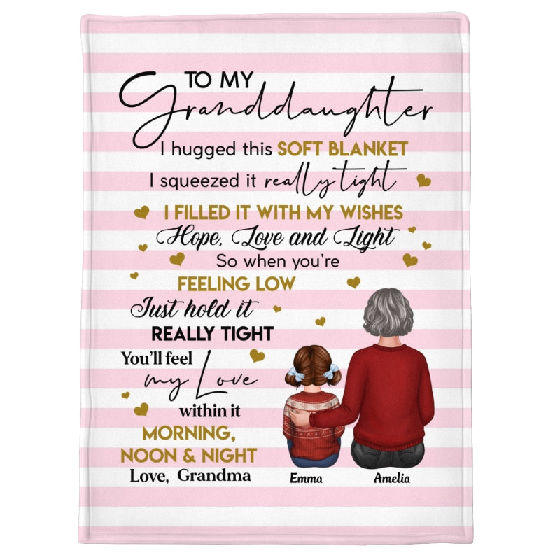 Stripe Pattern To My Granddaughter Grandson Grandchildren Personalized Fleece Blanket