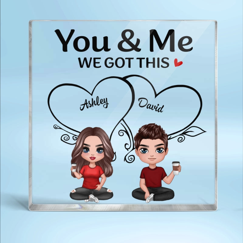 Couple Sitting We Got This Personalized Acrylic Block Plaque