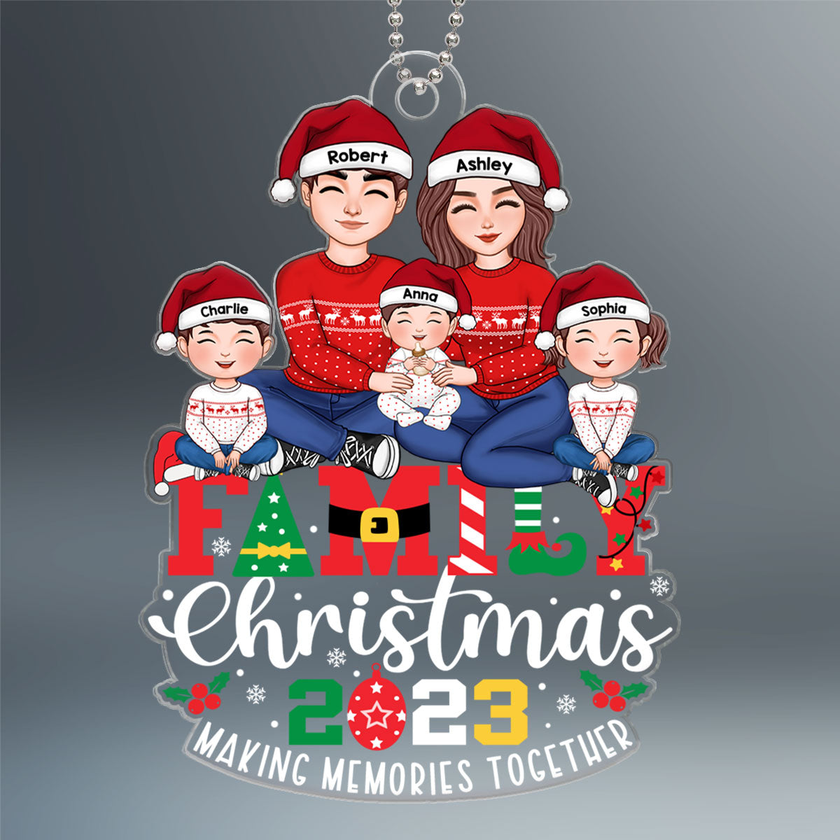Family Christmas 2023 Making Memories Together Personalized Acrylic Ornament