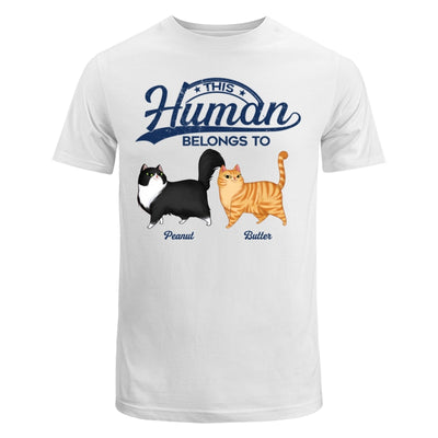 This Human Belongs To Cartoon Walking Cat Personalized Shirt