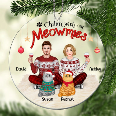 You Me The Cats Front View Pretty Couple Personalized Acrylic Ornament