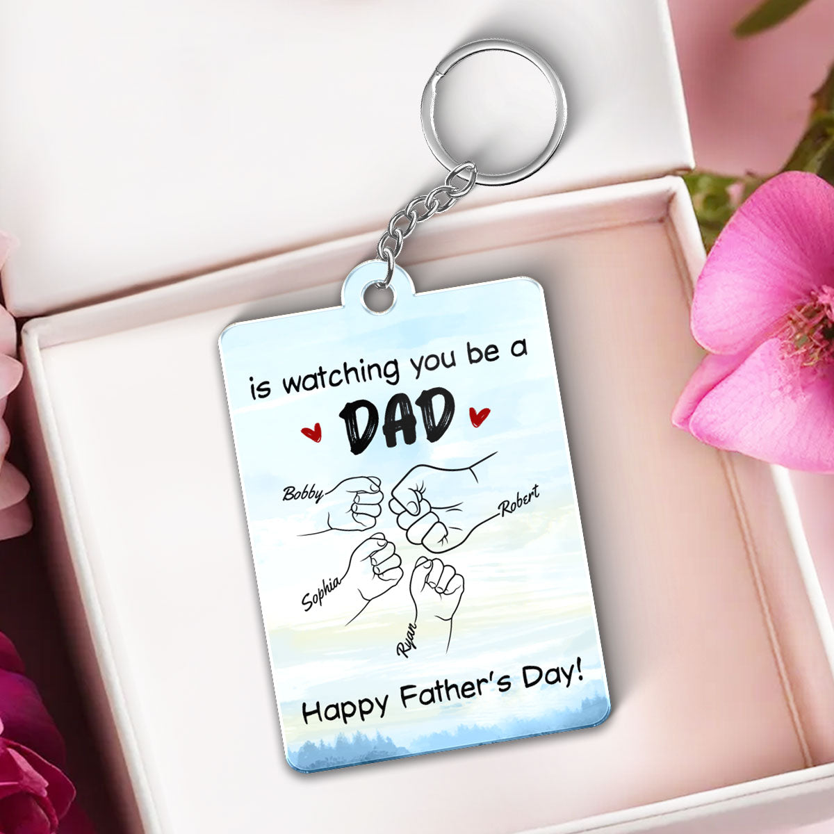 From Mom To Son Watching You Be A Dad Personalized Acrylic Keychain, Gift For Son