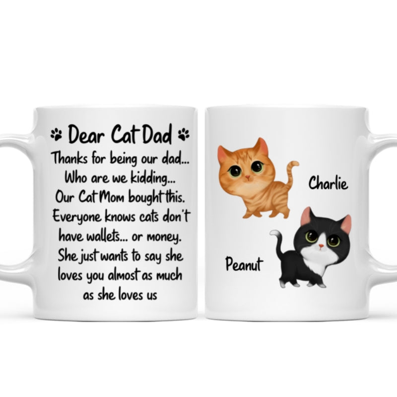 Our Cat Mom Bought This Father‘s Day Gift Watercolor Cute Cats Walking Personalized Mug